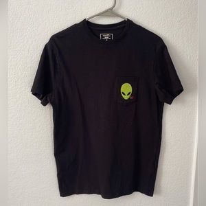 Black T-shirt with front chest pocket